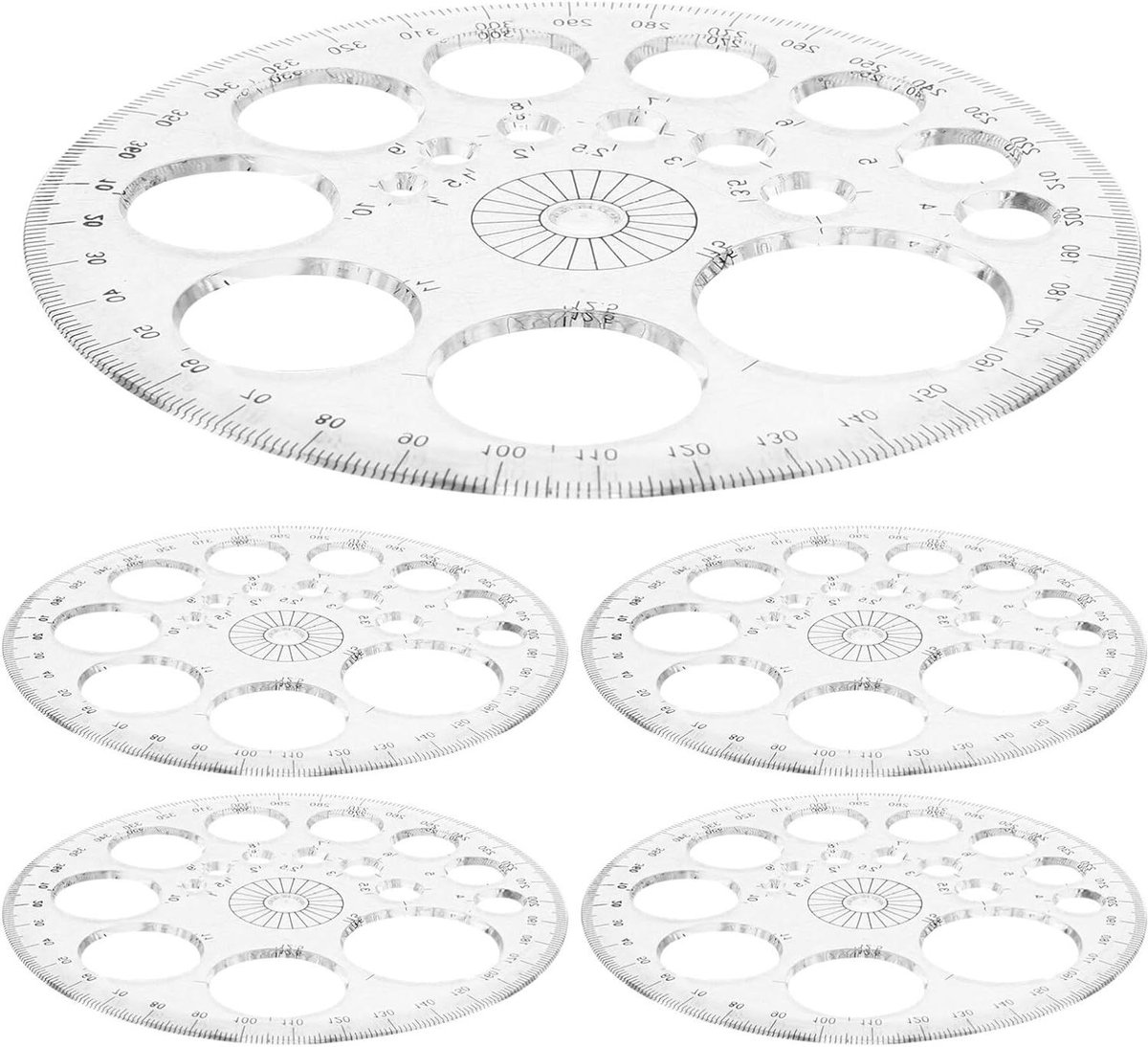 Tekenhulp Cirkel - Meetmal - Precisie Tekenen - Duurzaam Plastic - 11.5 cm - Transparant