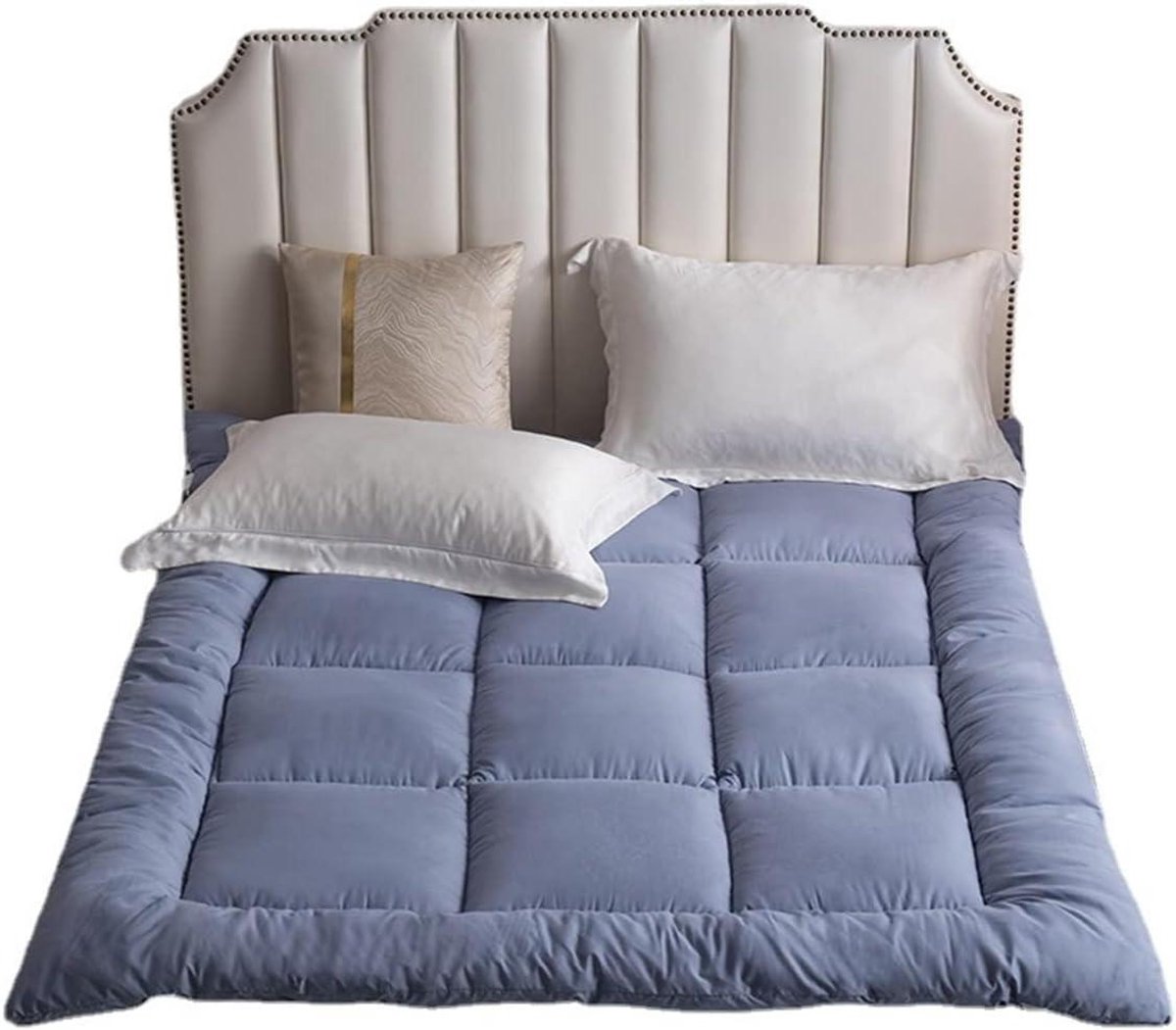 Vloermatras Futon - Slaapmat Japanse - Comfortabel Slapen - Ergonomisch Ontwerp - 200x220cm - Blauw