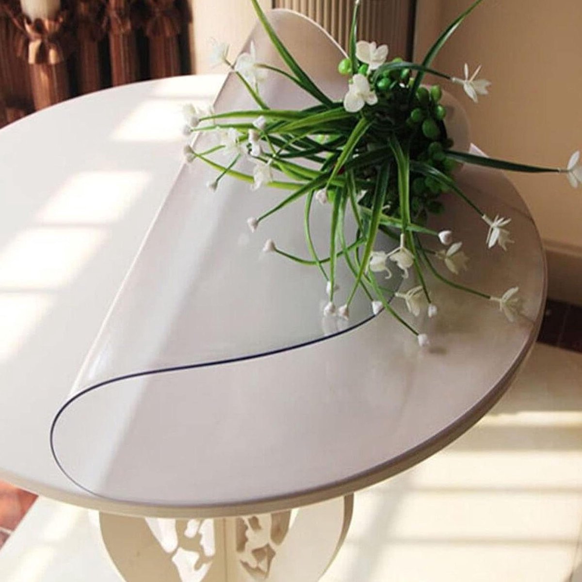 Tafelhoes Beschermer - Tafelkleed Mat - Tafel Beschermen - Waterdicht Scheurbestendig - 75cm Rond - Transparant