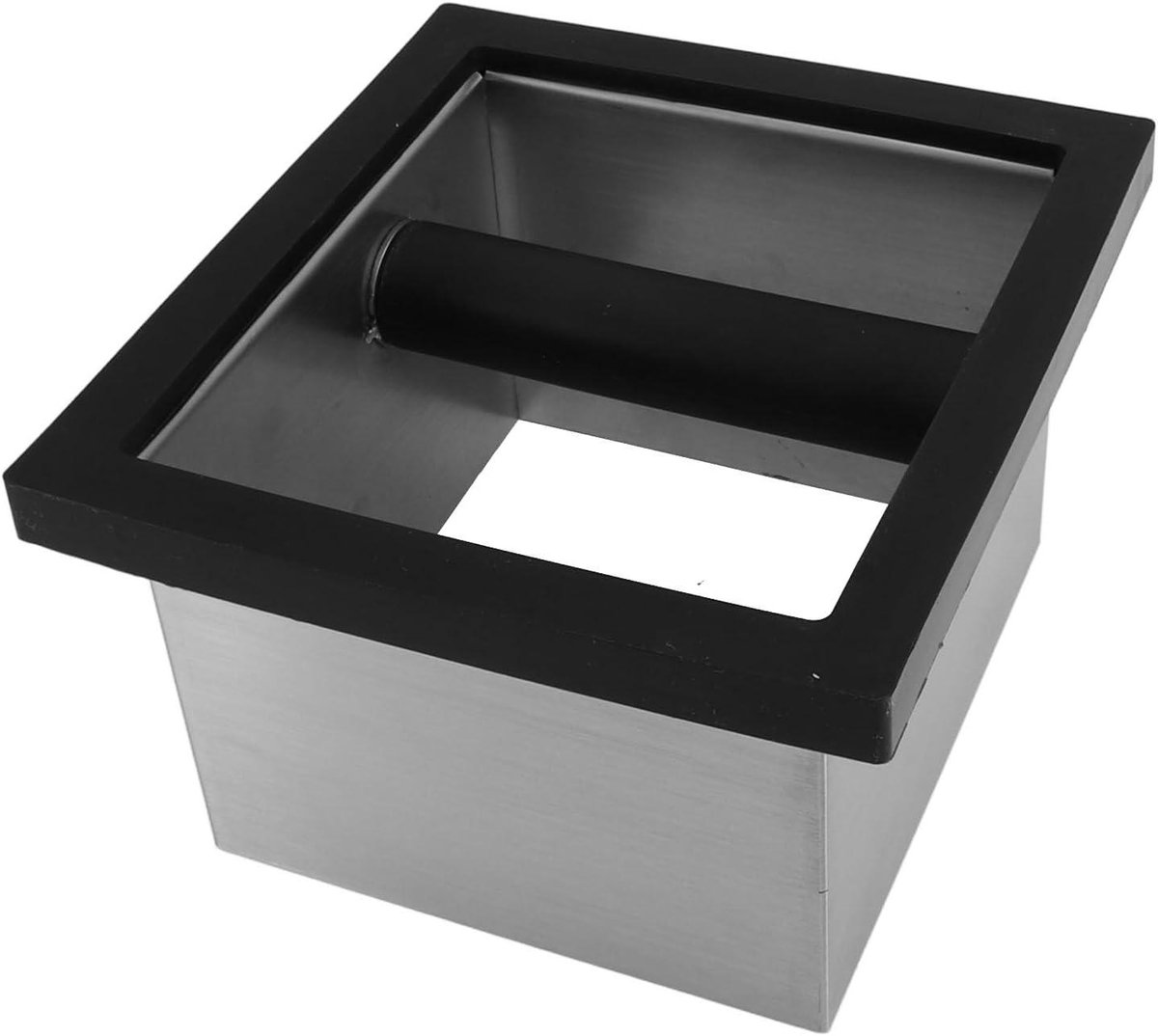 Koffieklopbak - Espresso afvalbak - Espresso bereiding - Brede opening - 18.5 x 17 cm - Zilver