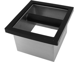 Koffieklopbak - Espresso afvalbak - Espresso bereiding - Brede opening - 18.5 x 17 cm - Zilver
