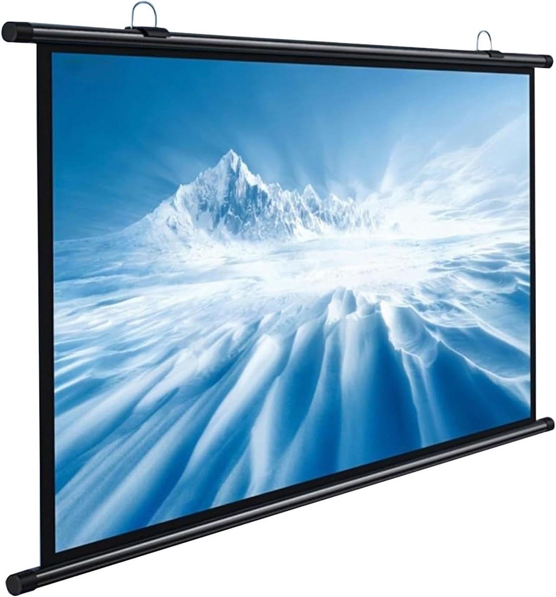 Projectorscherm - Uitschuifbaar scherm - Films kijken - Kreukvrij ontwerp - 72 inch - Zwart
