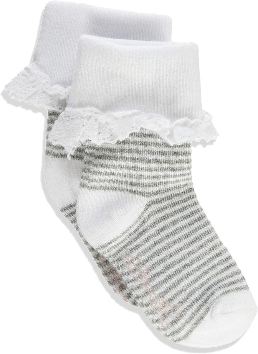 Babysokjes - Meisjessokken - Dagelijks gebruik - Decoratieve ruche - 0-24 maanden - Gestreept