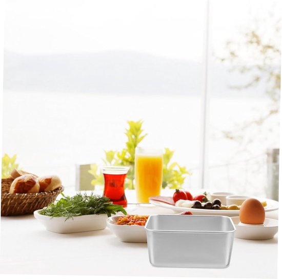 PRETYZOOM 2 Stuks Picknick Schaal Roestvrijstalen Snackbox Honden Drinkbak Metalen Rechthoekige Schaal Maaltijdbereidingscontainers Roestvrijstalen Slakom Kleine Kommen Camping Accessoires — afbeelding 5