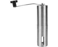 Koffiemolen Handmatig - Roestvrij Staal - Verse Koffie - Strak Ontwerp - 7.4 Inch - Zilver