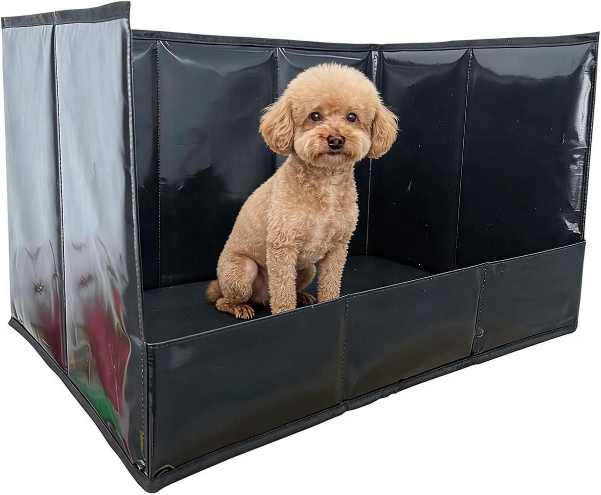 Hondentoilet - Plasbak - Zindelijkheidstraining - Opvouwbaar met hoge muren - 57 x 38 x 30 cm - Zwart