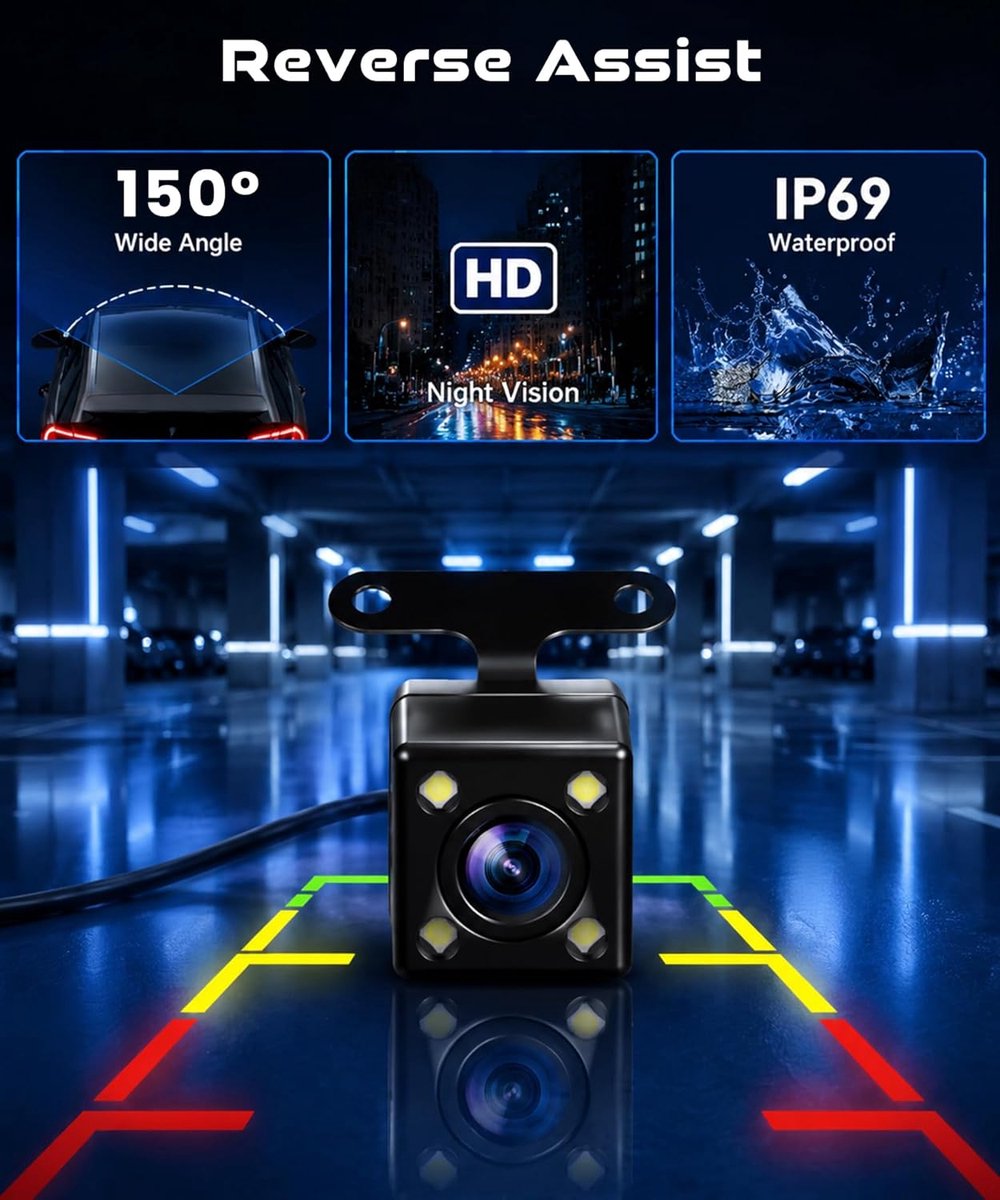 5-kanaals Dashcam - Auto Camera - 360 Graden Bescherming - Super Nachtzicht - 1080p Resolutie - Zwart – foto 2