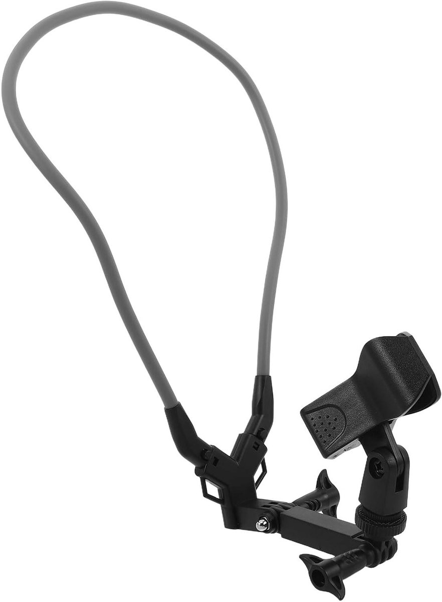 Microfoonhouder Nek - Draagbare Mic Stand - Optredens Streamen - Handsfree Ontwerp - 31 x 24 x 21 cm - Zwart