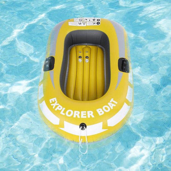 Opblaasbare Kajak - Roeiboot Kano - Waterpret Beleven - Arbeidsbesparend Peddelen - 1 Persoon - Geel — afbeelding 2
