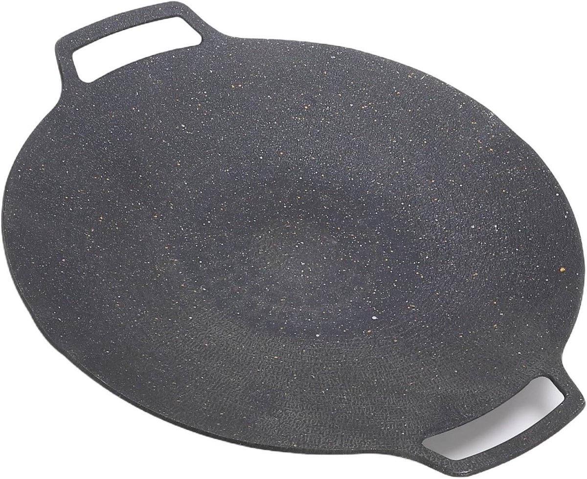 BBQ Grillpan - Ronde Pan - Buiten Koken - Gelijkmatige Warmte - 30 cm Diameter - Zwart