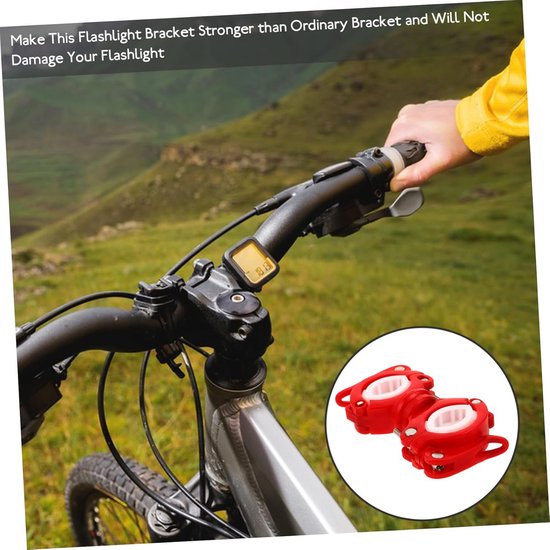 Stokhouder Fiets - Universele Stuurhouder - Zaklamp Monteren - Snelontgrendelingsmechanisme - 10 cm Lengte - Rood — afbeelding 3