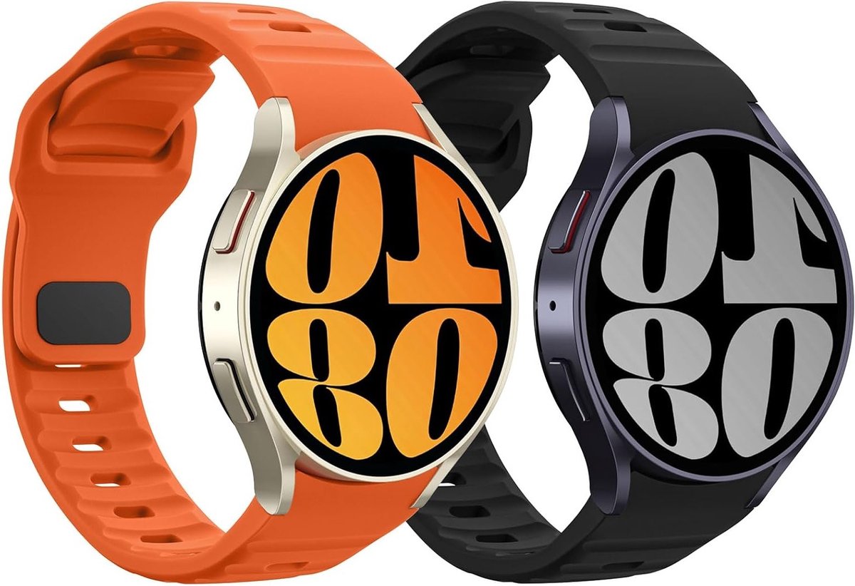2 Pack Robuuste Geen Kloof Armbanden Geschikt voor Samsung Galaxy Watch 7 FE 6 5 4 en 6 Classic, Silicone Vervangband voor Sport, Ademend en Comfortabel 40mm 44mm 43mm 47mm 42mm 46mm