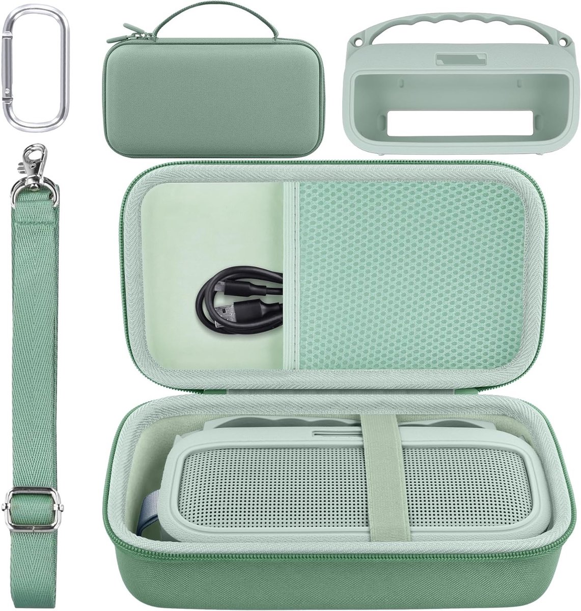 Harde Reiskoffer en Silicium Hoes voor Bose SoundLink Flex Bluetooth Speaker - Bescherming en Draagbaarheid