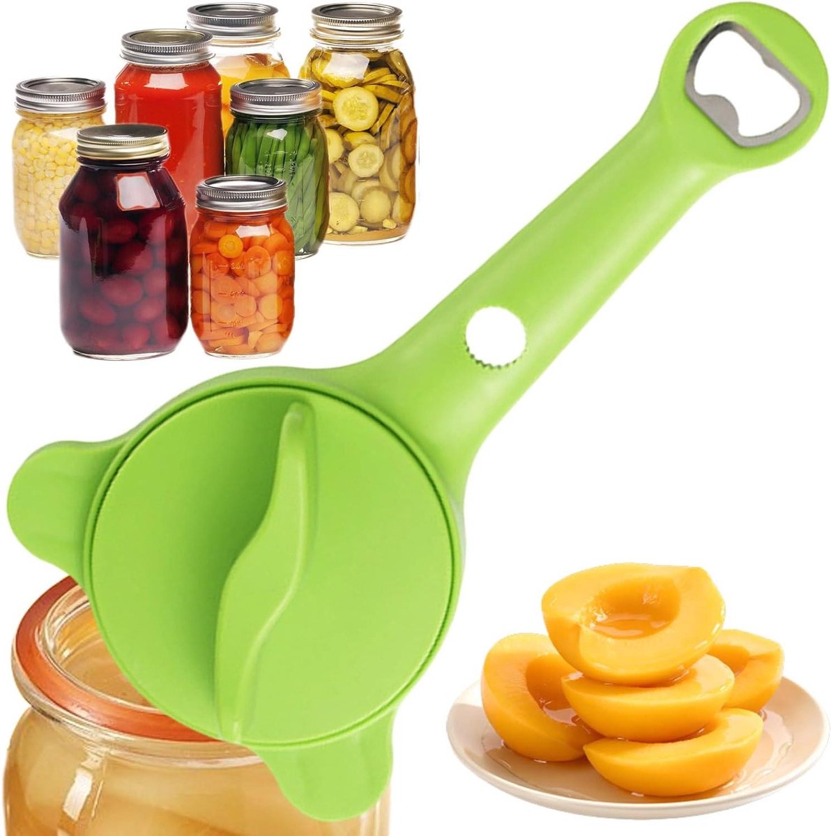 Potopener - Dekselopener Keuken - Potten Openen - Ergonomisch Hefmechanisme - 24 cm - Groen