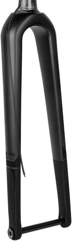 Fourche de vélo de route noire en carbone intégral.