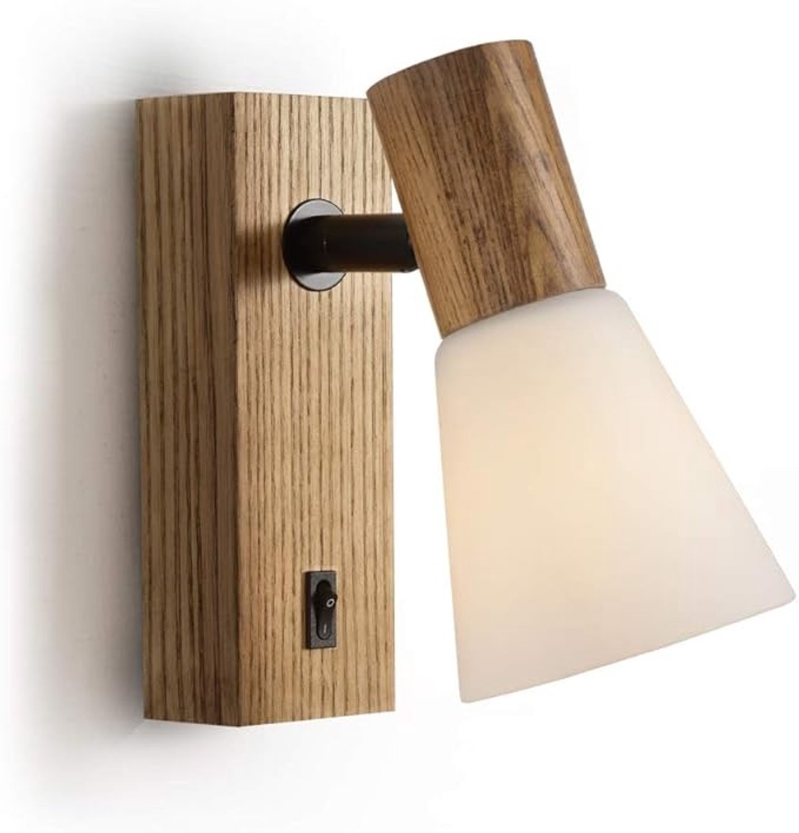 Houten Wandlamp met Schakelaar - Modern Minimalisme - E14 Fitting