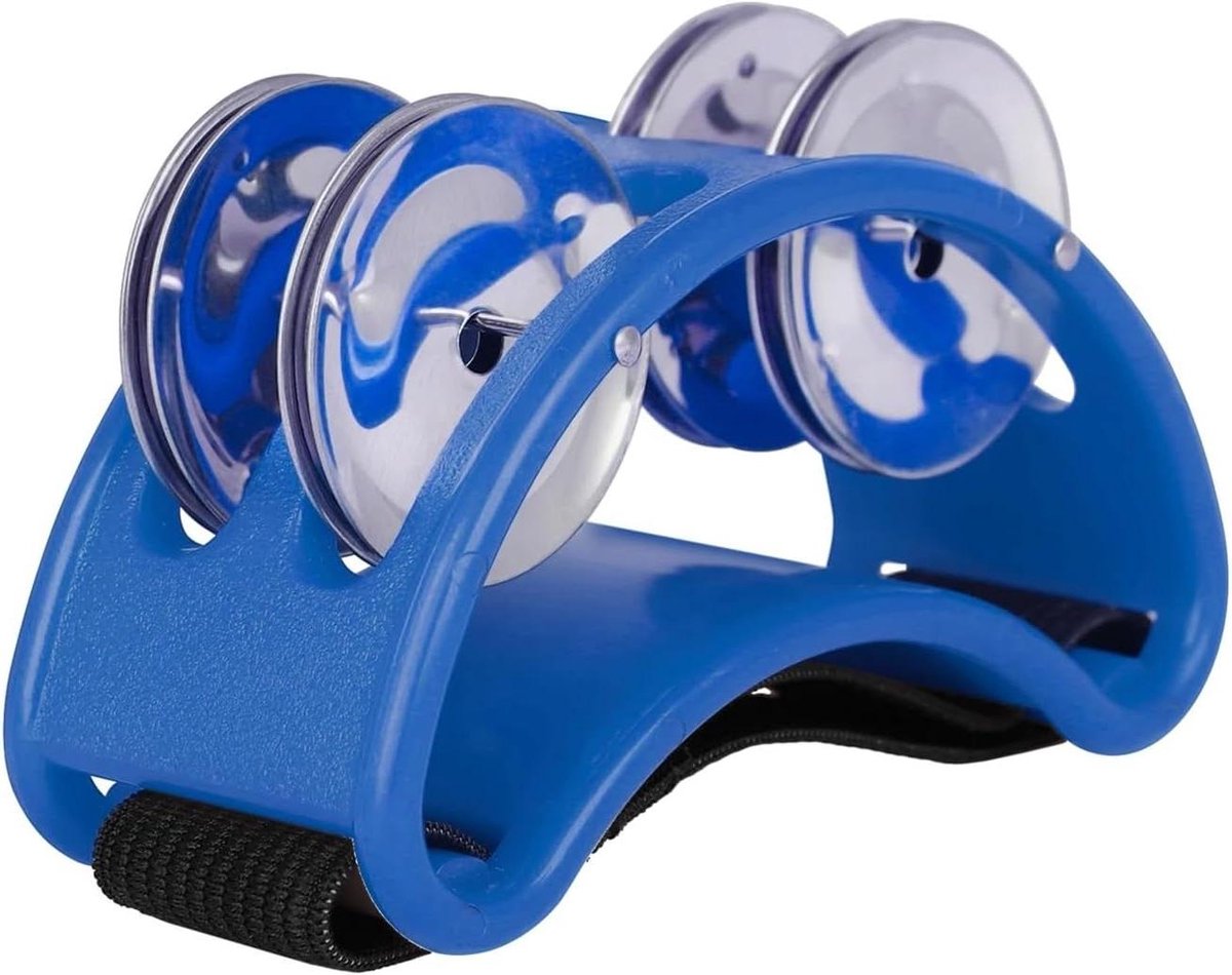 Voet Tamboerijn - Percussie Instrument - Muziek Maken - Handsfree Spelen - 10.5 cm - Blauw