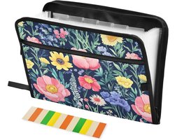 Bestandsmap met Rits - Documenten Organizer - Papieren Opbergen - Waterdicht Polyester - 36 cm - Bloemenprint