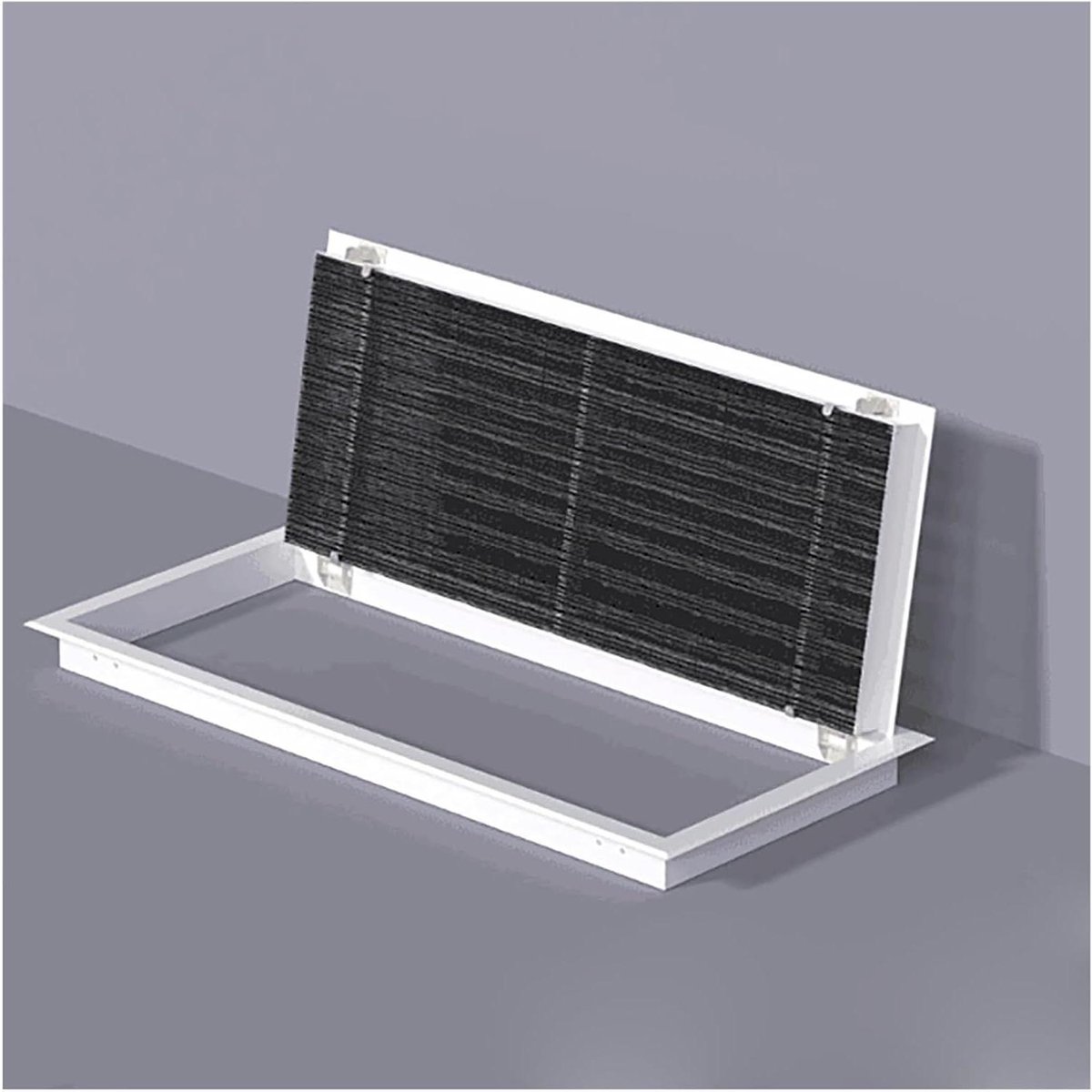 Ventilatierooster Afzuigkap - Retourfilter Rooster - Luchtcirculatie Verbeteren - Verwijderbare Louvered Deur - 24x50 cm - Wit