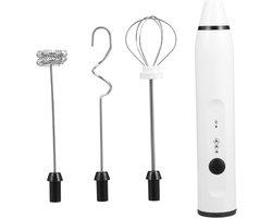 Elektrische Mixer - Schuimmaker Garde - Ingrediënten Mixen - Compact USB Ontwerp - 170 Gram - Wit