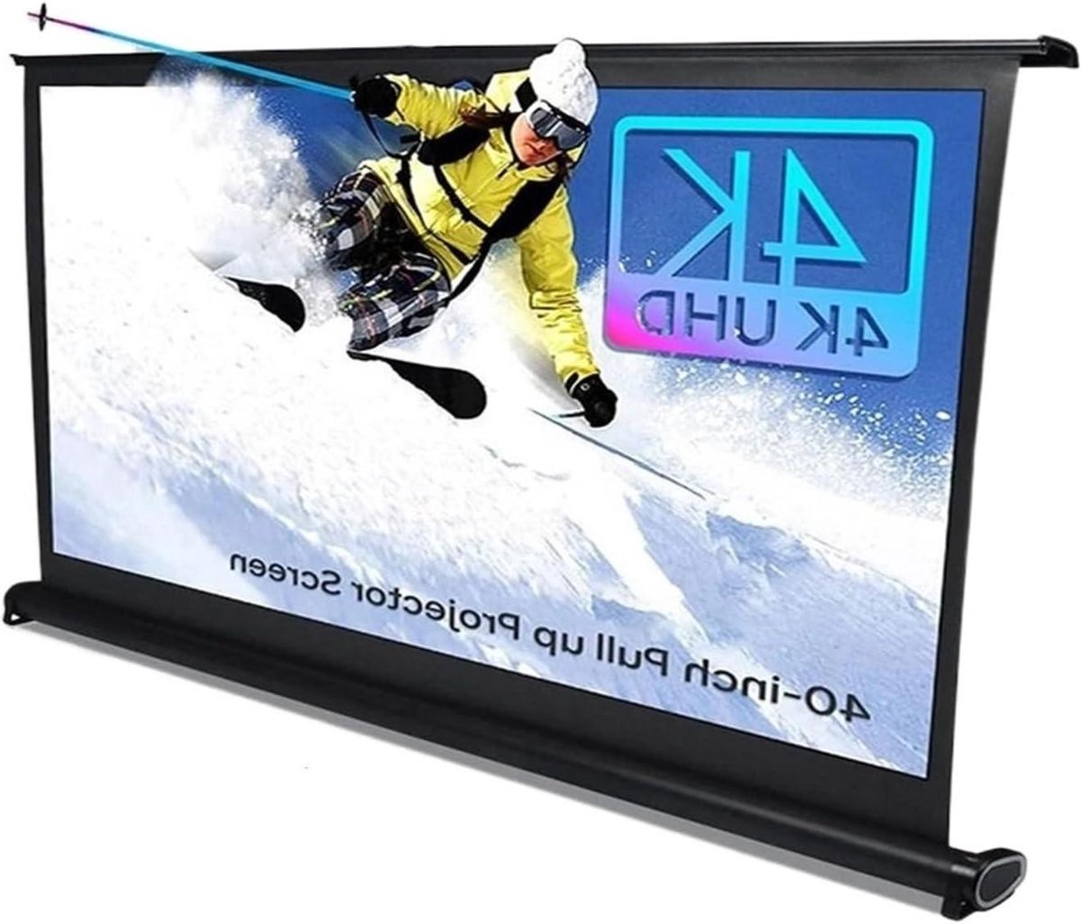 Projectiescherm - Beamerdoek Tafelmodel - Thuisbioscoop Presentatie - Vlamvertragend Schimmelwerend - 40 inch 16:9 - Mat Wit