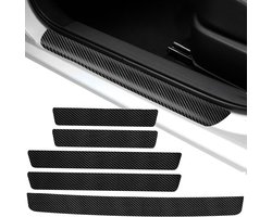 Dorpelbeschermers Auto - Stickers Set - Krassen Voorkomen - Koolstofvezel Materiaal - 5 Stuks - Zwart