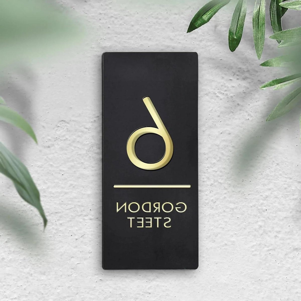 Huisnummer Bord - Adres Plaque - Huis Identificatie - Drijvend 3D Brief - 25x20cm - Zwart