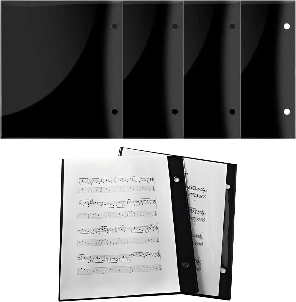 Bladmuziek Map - Muziekmap Organizer - Muziek Uitvoeren - Scheurbestendig PVC - A4 - Transparant