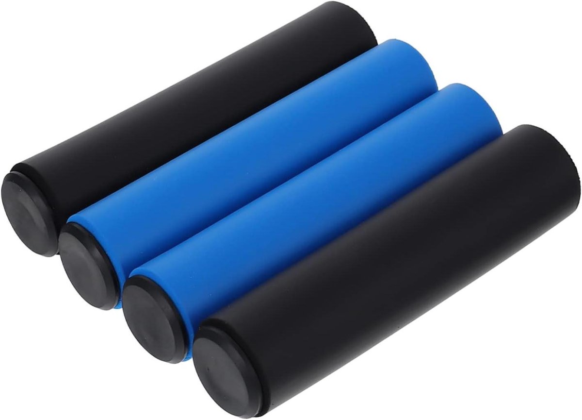Fietsstuurhoezen - Handvat Kussens - Comfortabel Fietsen - Antislip Spons - 2 Paar - Zwart Blauw