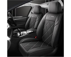 Autostoelhoes Leer - Stoelbekleding Auto - Stoelen Beschermen - Waterdicht Slijtvast - Voor Stoelen - Zwart Wit