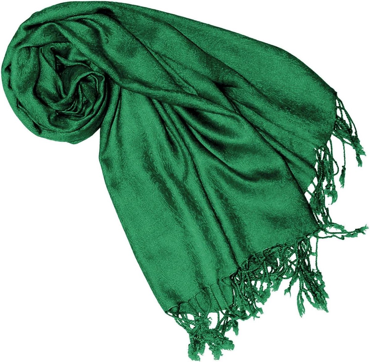 Designer Sjaal - Pashmina Sjaal - Mode Accessoire - Jacquard Weving - 60 x 200 cm - Donkergroen
