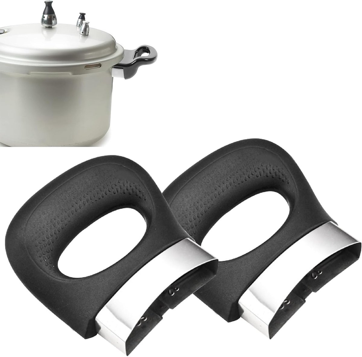 Ergonomische Dismountable Handgreep voor Drukpan - 2 Stuks, Hittebestendig, Keukenaccessoire, Vervangingsonderdeel voor Stoompan