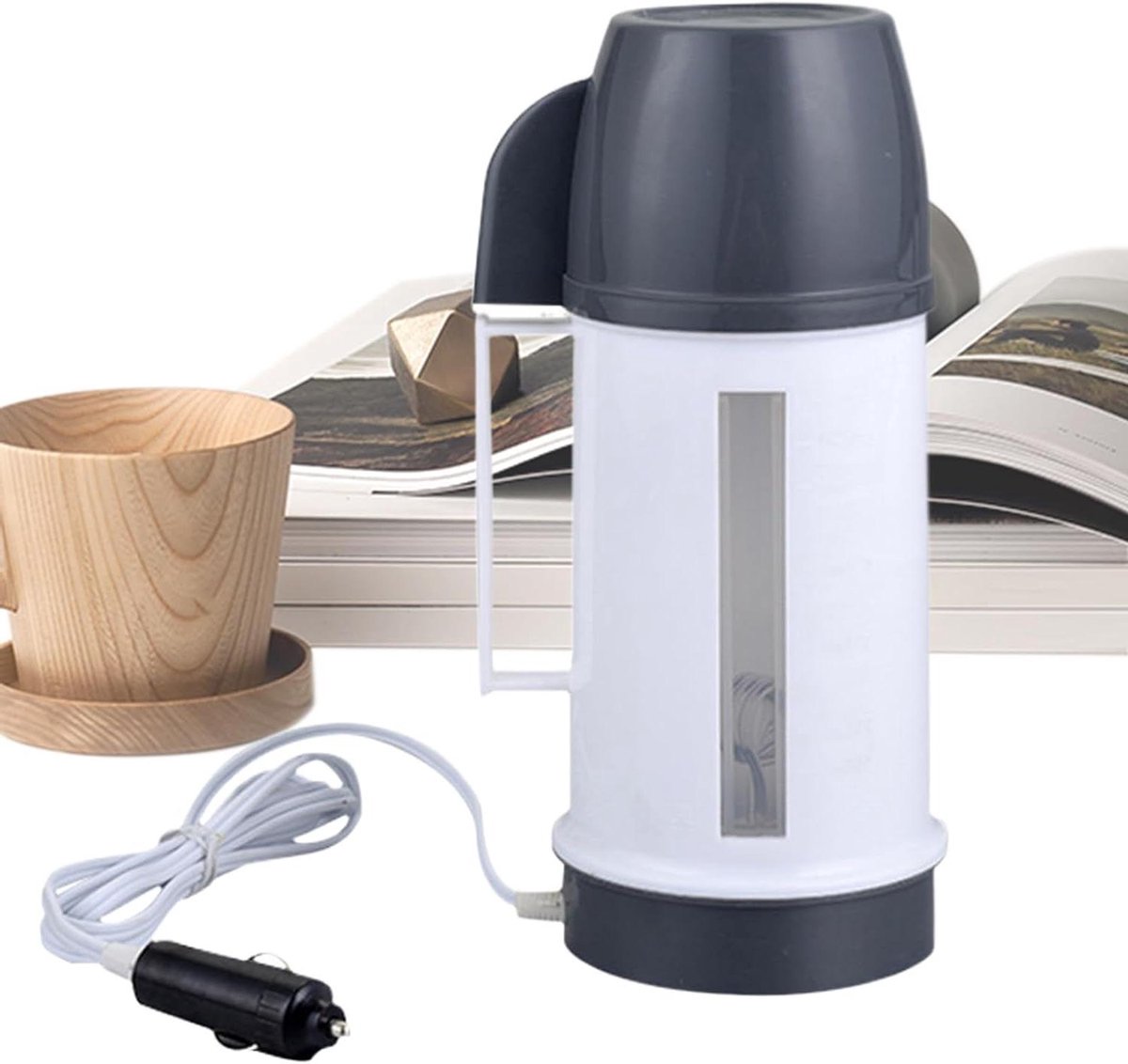 Auto Waterkoker - Elektrische Ketel - Reizen Onderweg - Automatische Uitschakeling - 31x13x13 cm - Zwart