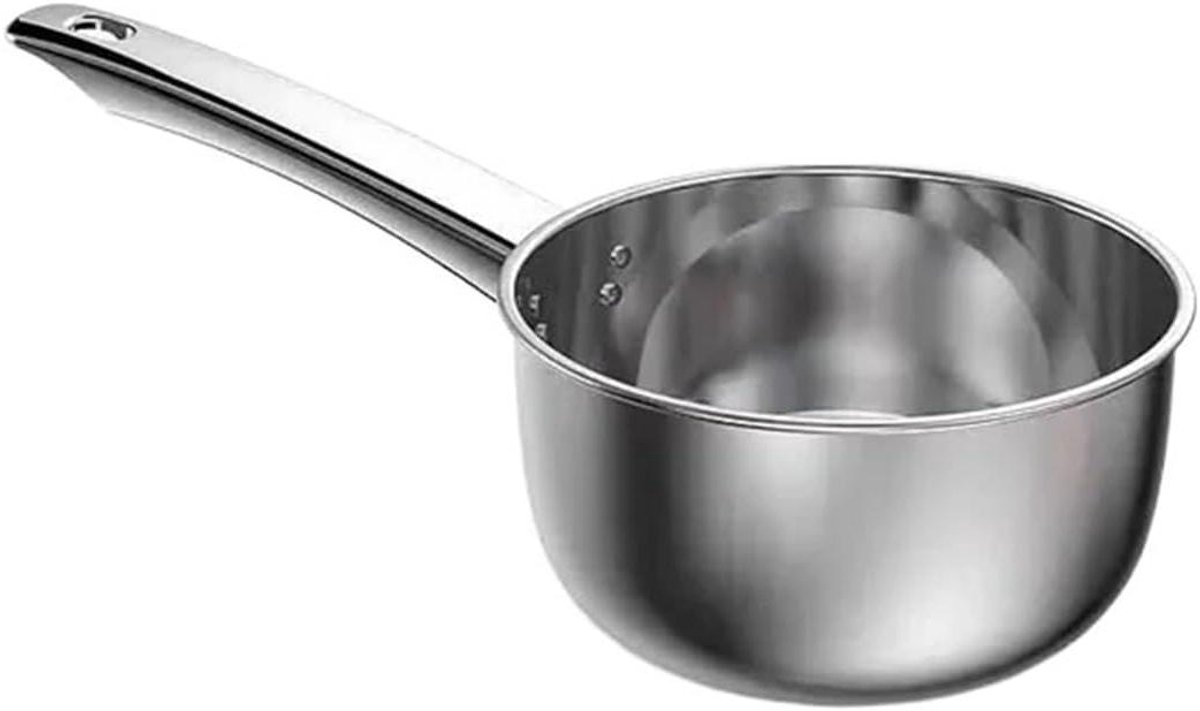 Soeppot Rvs - Kookpan Melkpan - Thuis Koken - Gelijkmatige Warmte - Klein - Zilver
