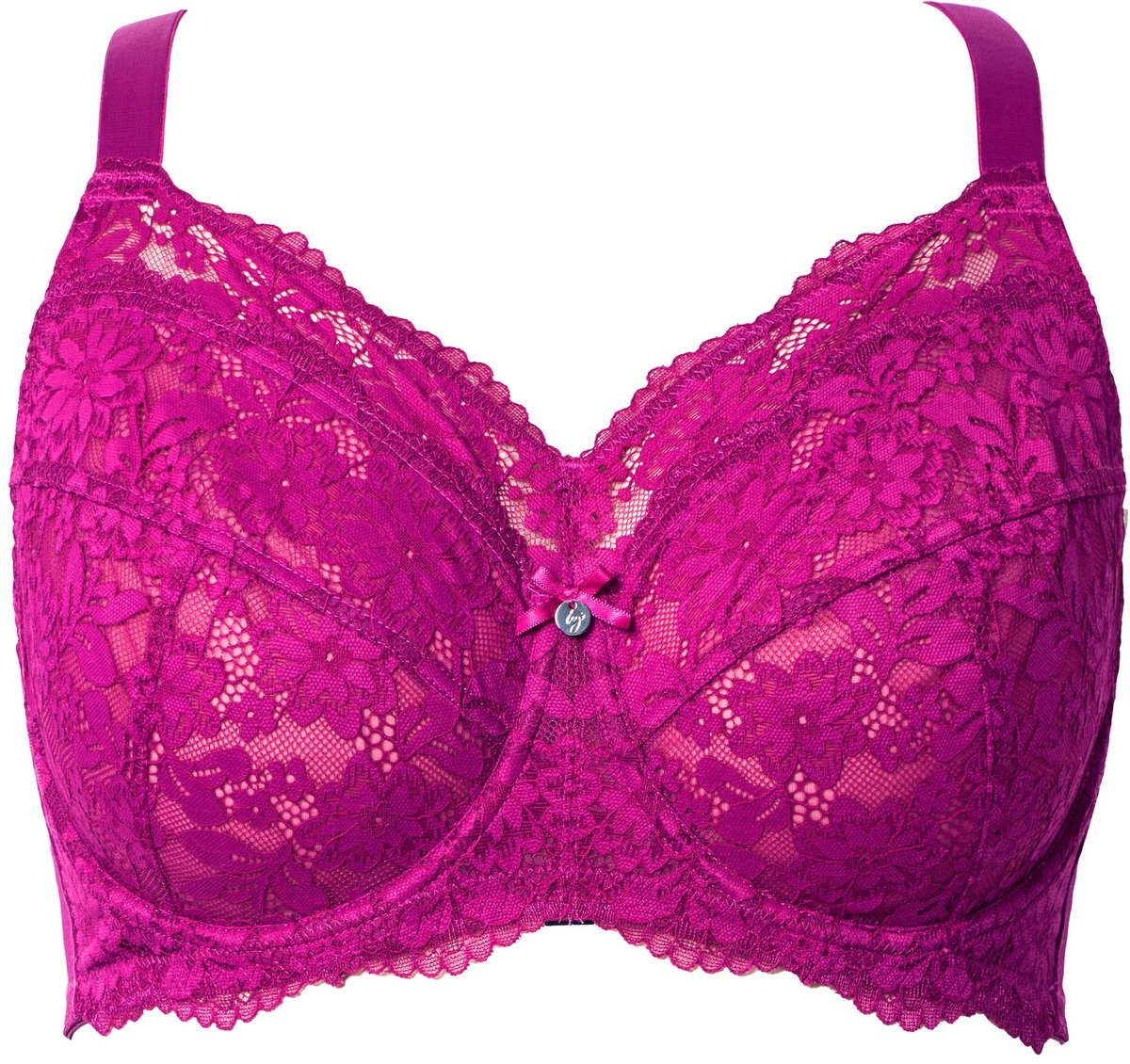 Ulla Popken - Dames - Beugelbeha kant zachte cups - Bes - Maat 110F
