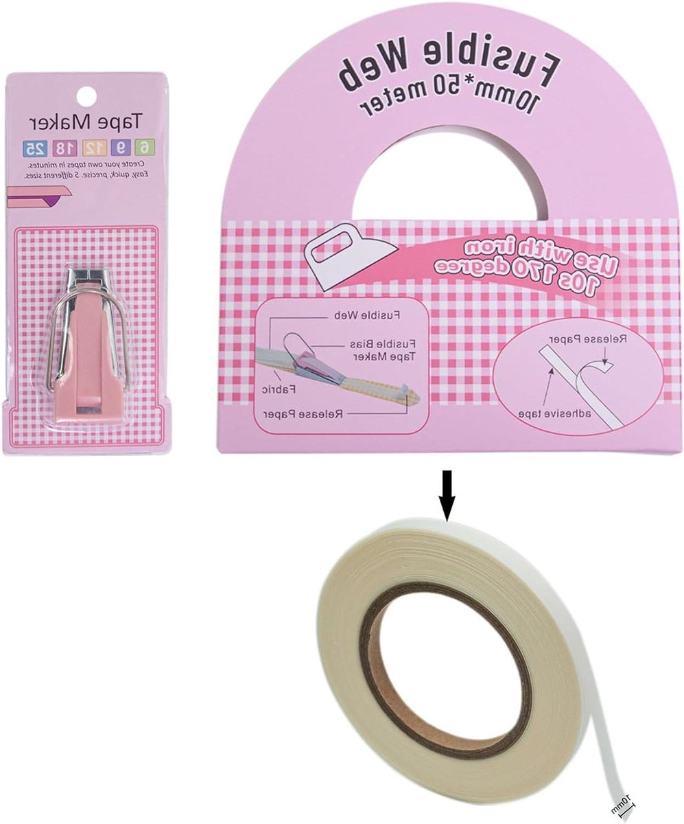 Biais Band Maker - Naai Set - Kleding Maken - Dubbele Smeltlijm - 5 Maten - Groen
