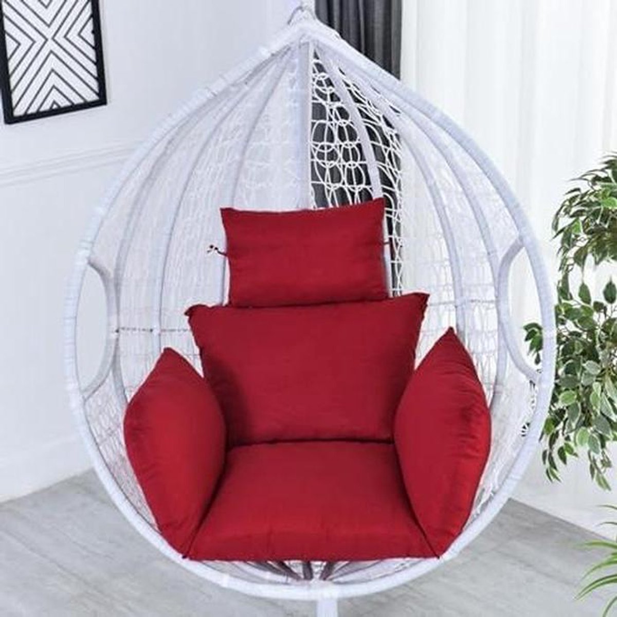 Hangmat Swing - Eierstoel - Buiten Ontspannen - Milieuvriendelijk comfort - N.v.t. - Bordeaux