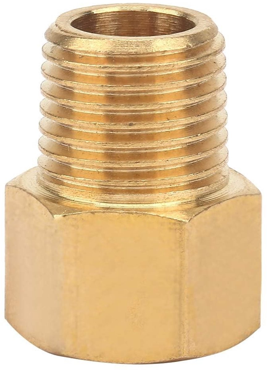 Cosensi - Dailygoods - Dailygoody - Messing Adapter 1/4 BSPT Mannelijk naar 1/4 NPT Vrouwelijk - Hoogwaardige Koppeling voor Drukmeters - Duurzaam - Verstevigd - Geschikt vo