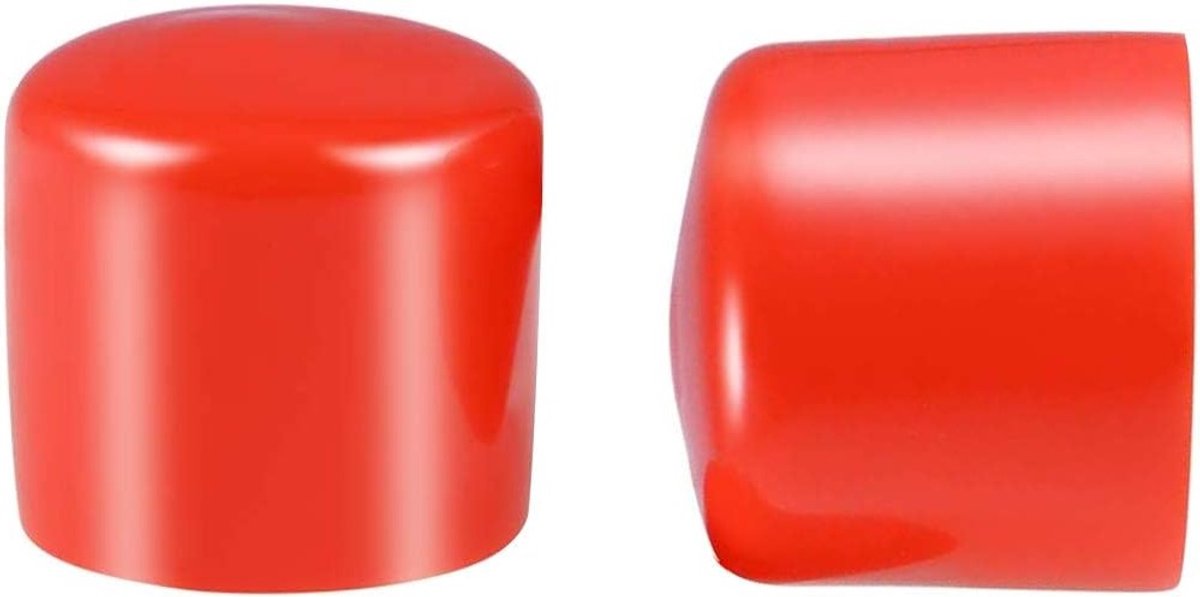 Diverse Beschermdoppen voor Bouten, 34mm Binnen Diameter, Rood PVC Rubber, 100 Stuks, Ideaal voor Kabelbescherming en Buizenafwerking