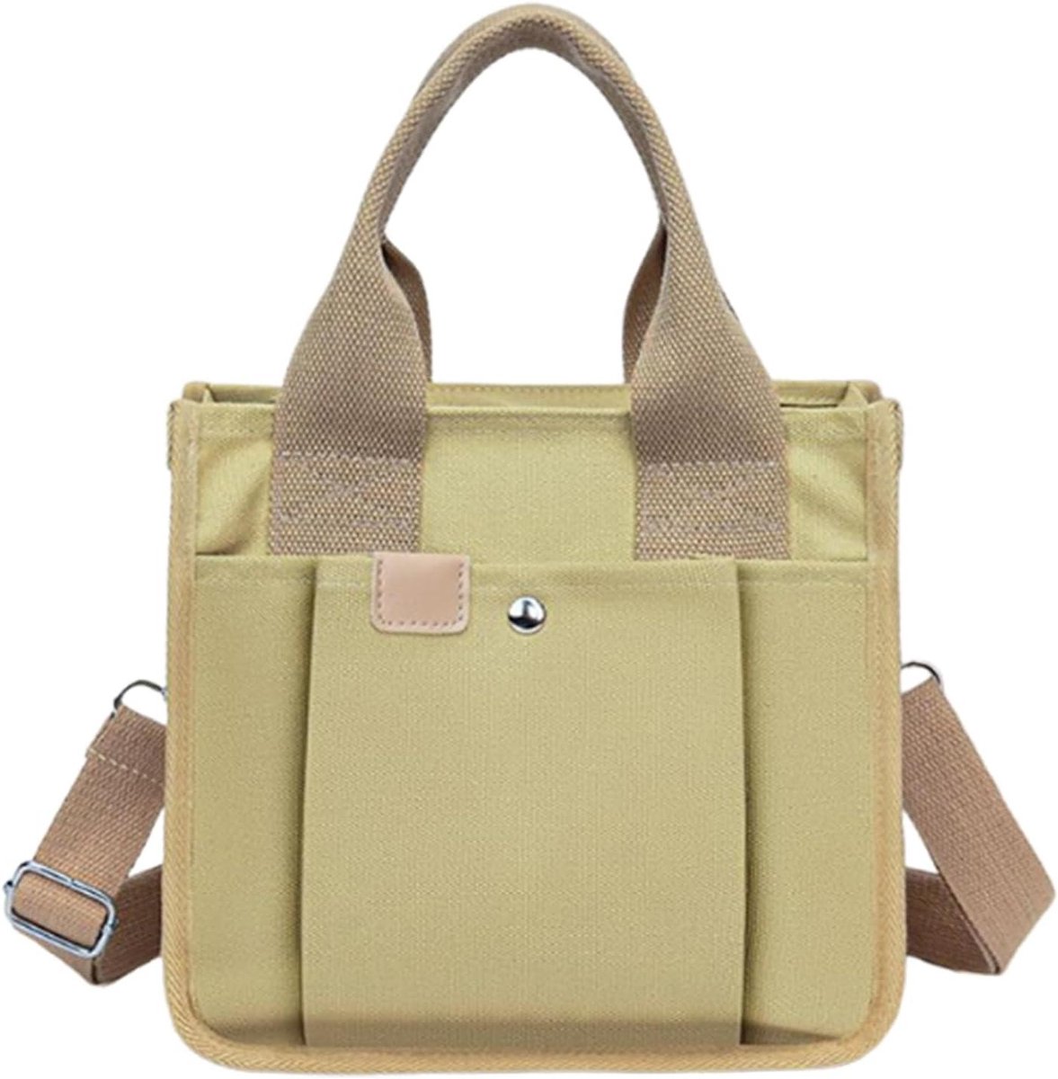 Canvas tas - Linnen tas - Dagelijks gebruik - Robuuste constructie - 26 x 5 x 24 cm - Kaki
