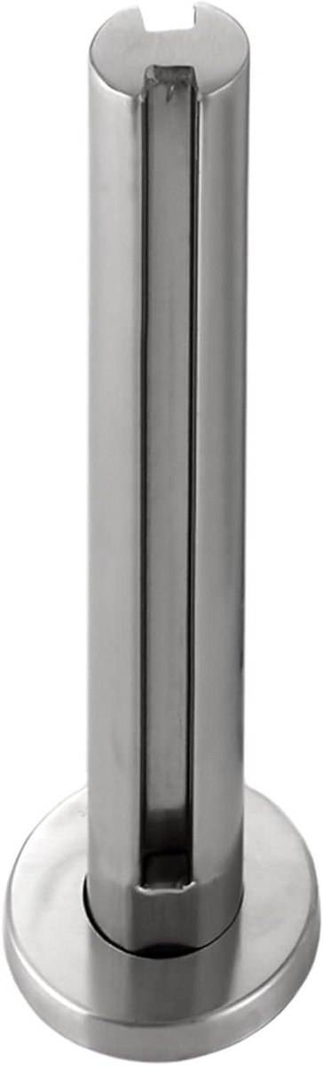 Glazenhek Paal - RVS Baluster - Balkon Afschermen - Klemontwerp Geen Boren - 80 cm Hoog - Zilverkleurig