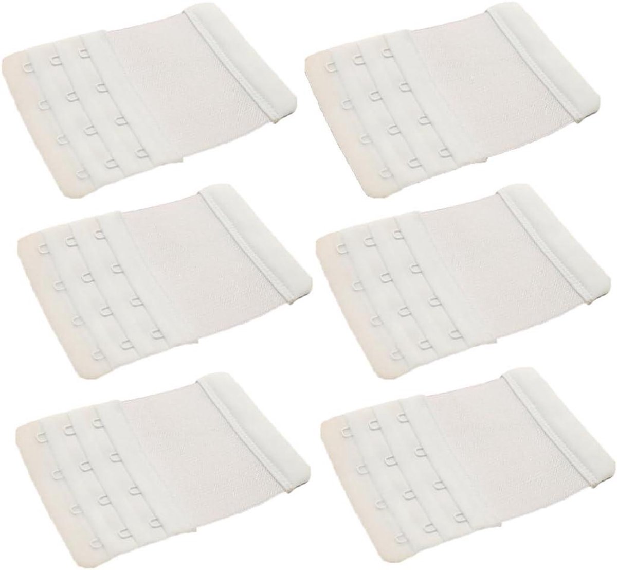 6 Stuks Beha Extenders - Ondergoed Verlengstuk - Extra Ruimte - 3 Rijen 4 Haken - 7.5 x 4.8 cm