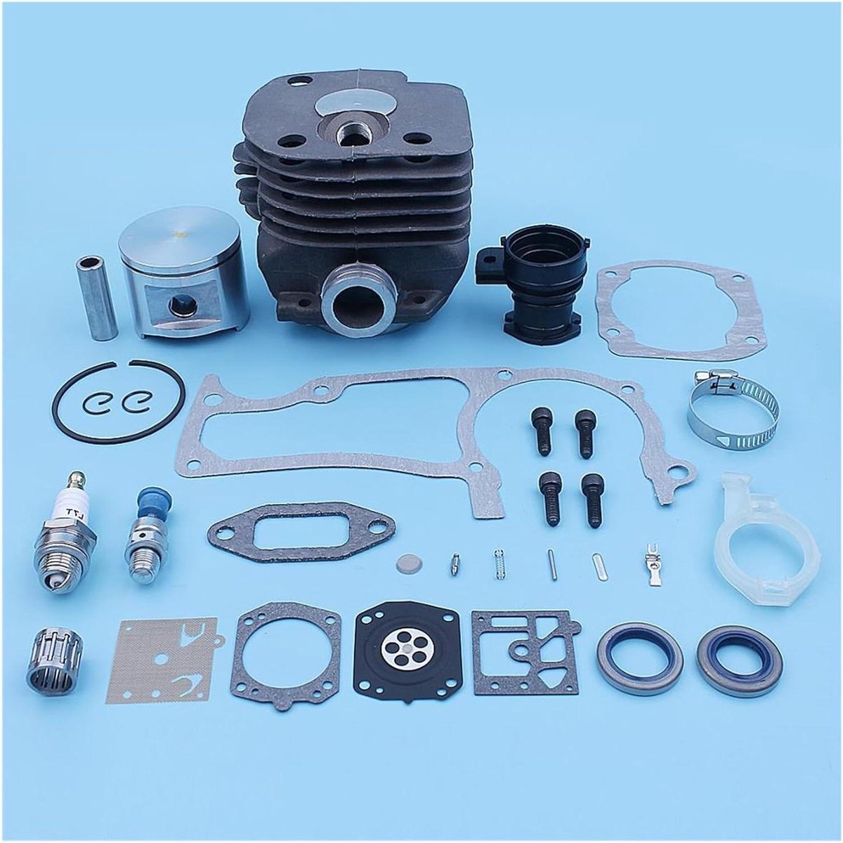 Cilinder Zuiger Kit - Motor Onderdelen - Kettingzaag Onderhoud - Grote Boring - 52 mm - Zilverkleurig