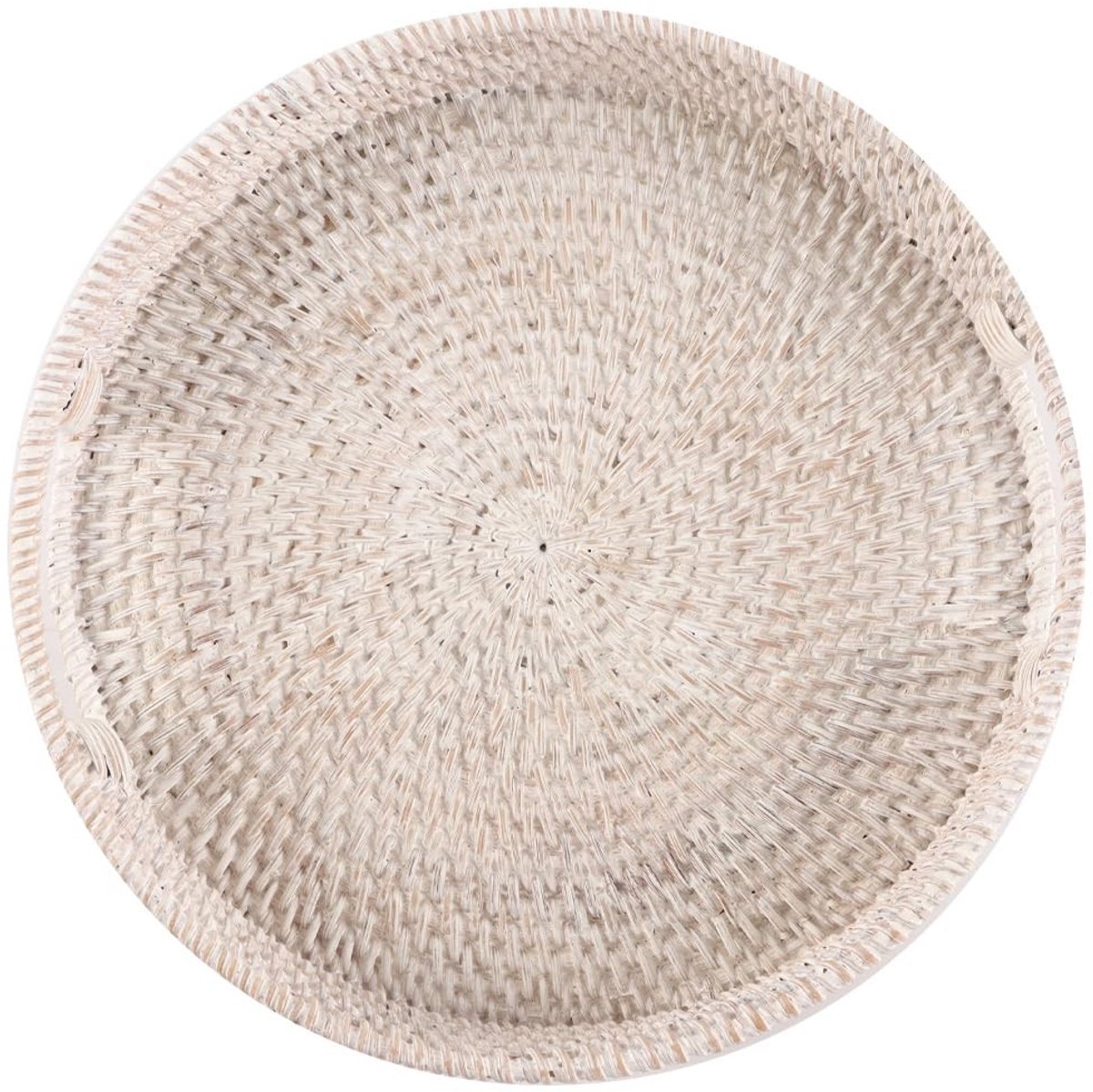 Dailygoods - Geweven Ronde Schaal met Handgrepen van Natuurlijk Rotan