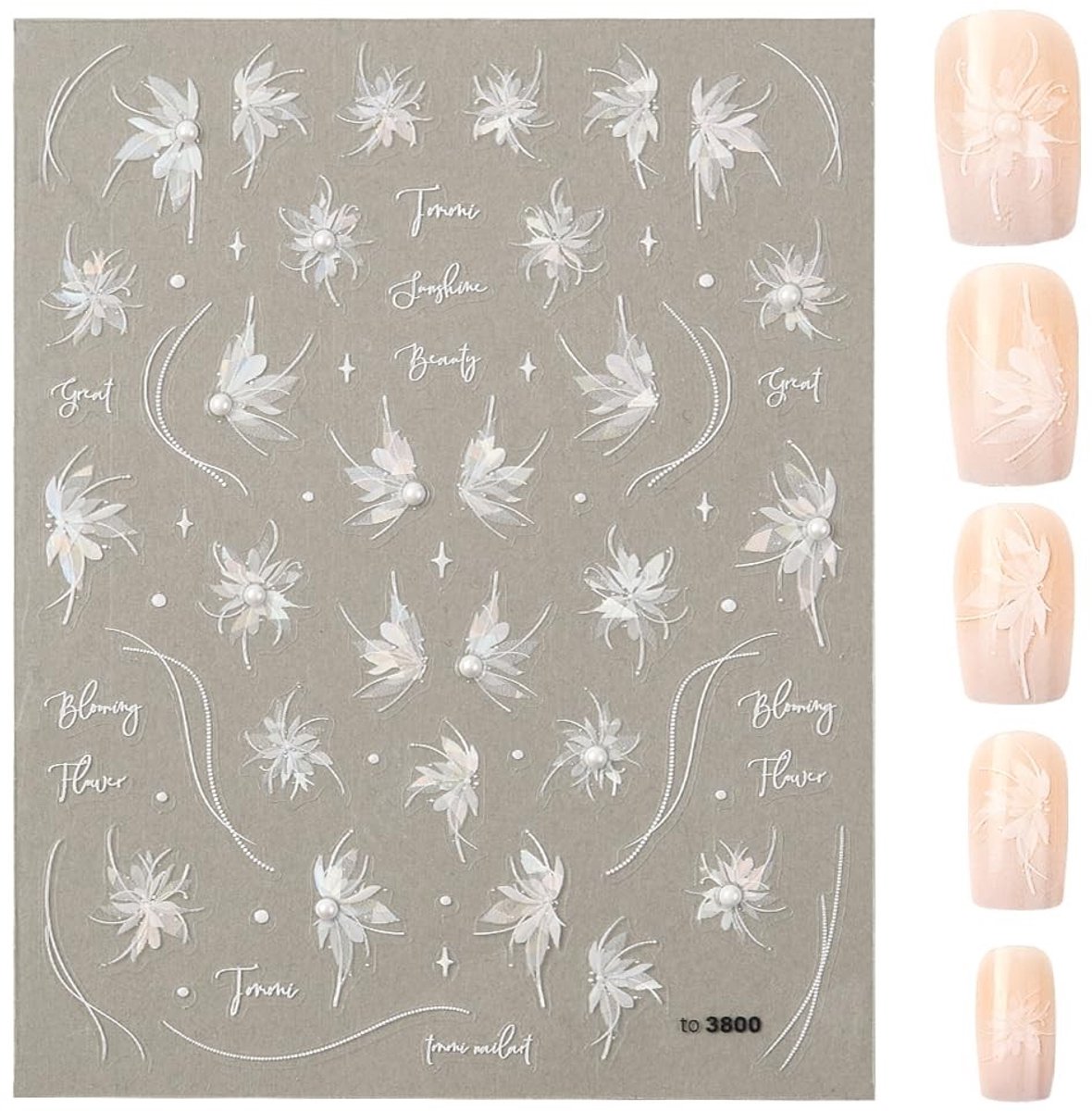Dailygoods - 3D Nail Stickers met Glanzende Parel en Strass voor DIY Manicure