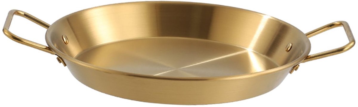 Dailygoods - Ovale Roestvrijstalen Paellapan met Dubbele Handgreep