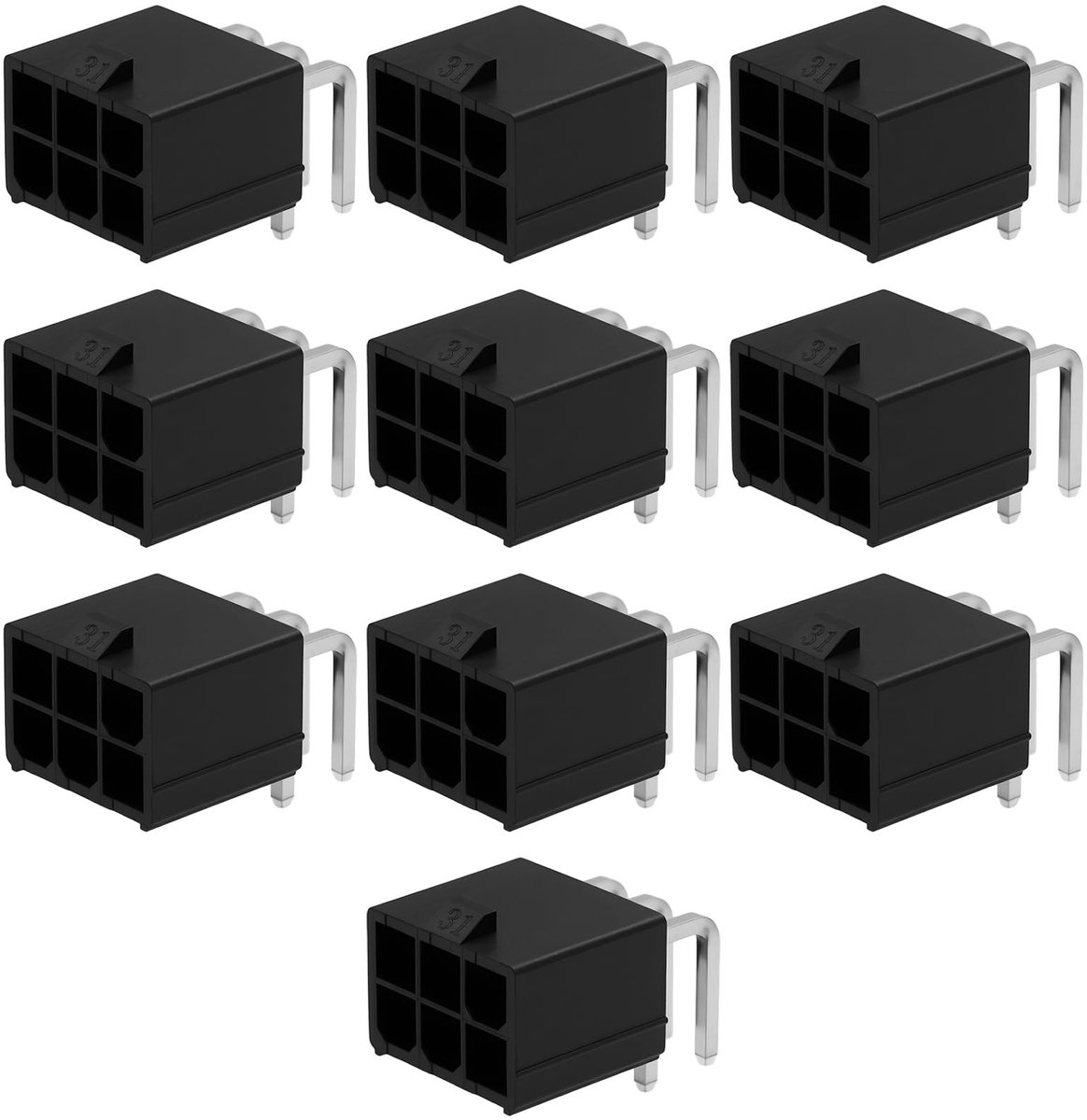 Dailygoods - 10 Stuks 6 Pin PCIe Connector voor Grafische Kaarten