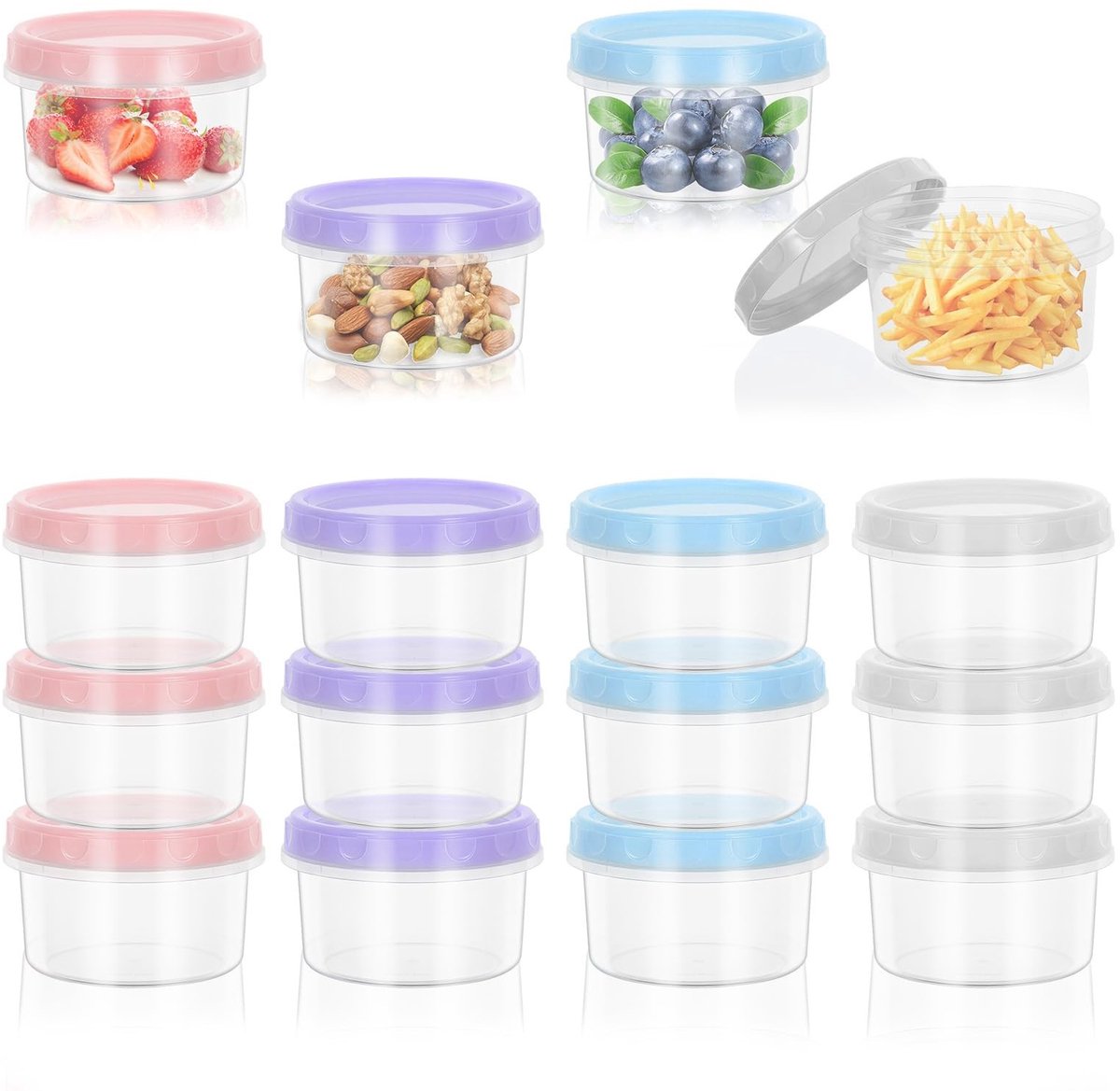 Dailygoods - 16-delige Herbruikbare Voedselcontainers met Deksels, Lekvrij en Kleurrijk