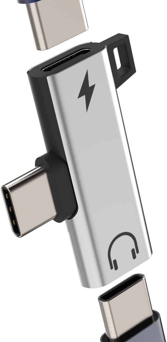Dailygoods - 2-in-1 USB-C Audio-adapter voor Hoofdtelefoons en Opladen