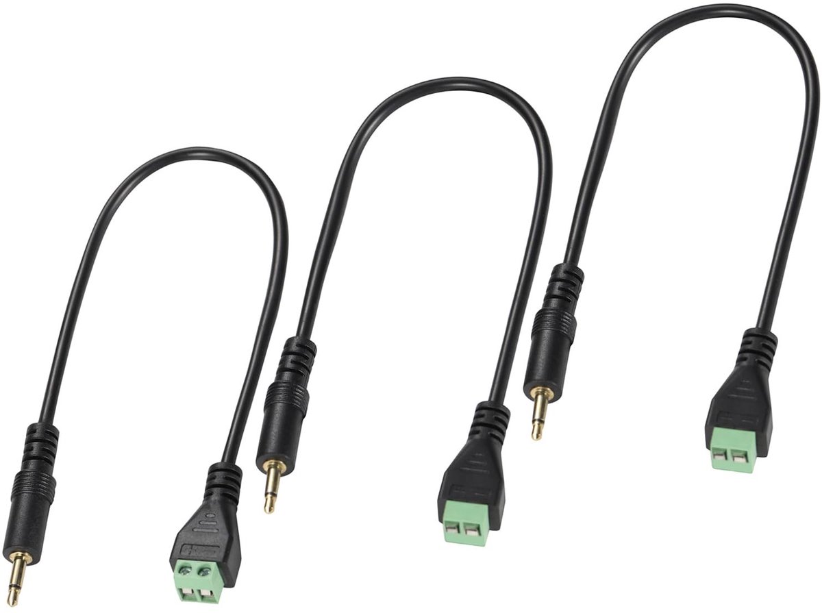 Dailygoods - 3 Stuks 30 cm Audio Adapterkabel 3,5 mm naar 2-Pins